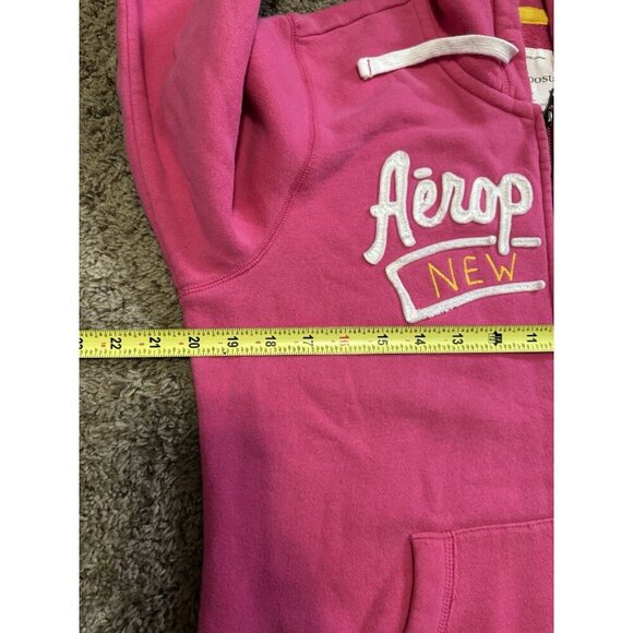 AEROPOSTALE Pink Zip Up Hoodie Sweatshirt Jacket Y2k 90’s Barbie McBling NY XL - Picture 5 of 7
